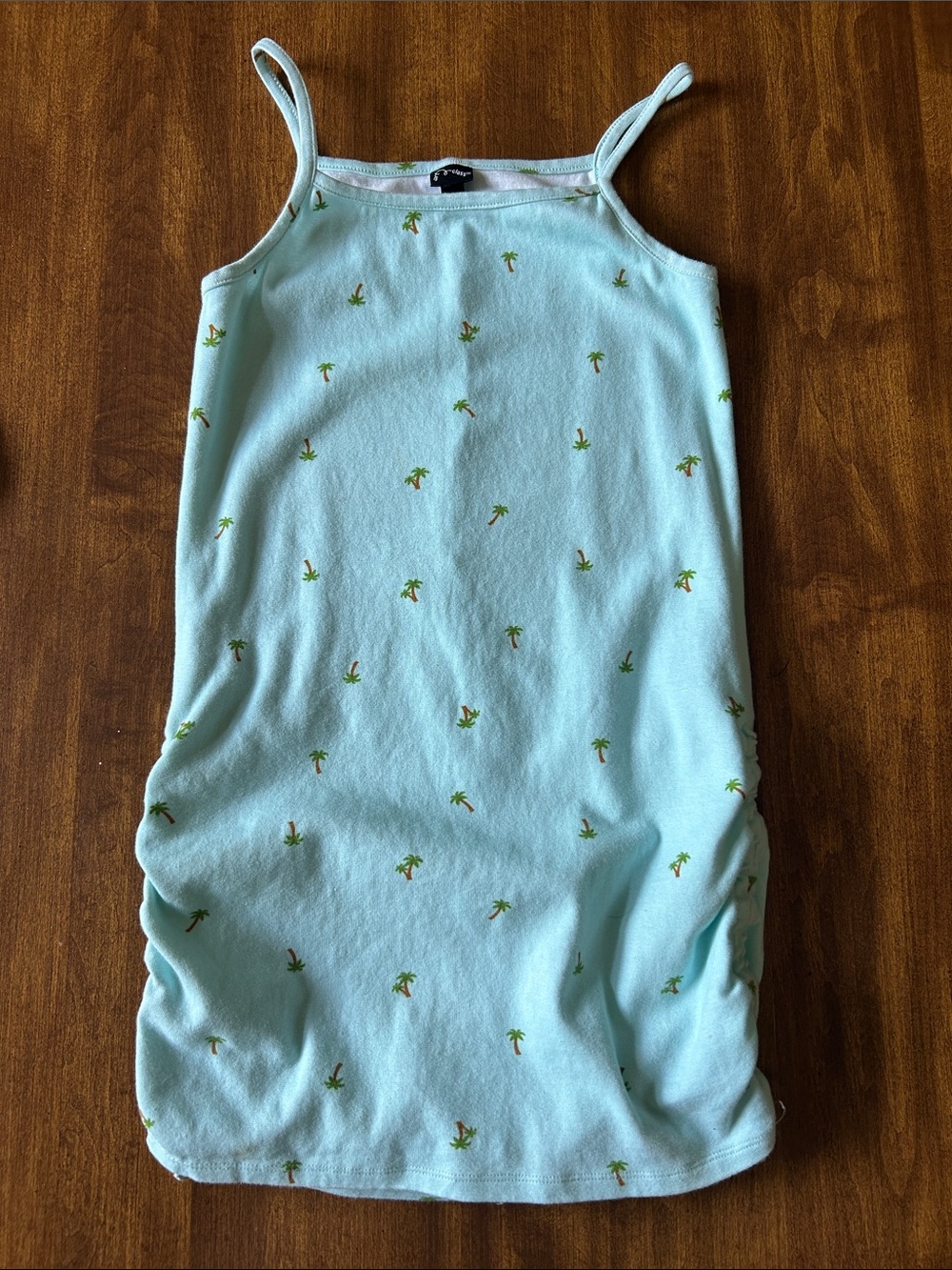 Light Mint Palm Tree Print Spaghetti Strap Dress Size L(10-12)‎ SKU0022
